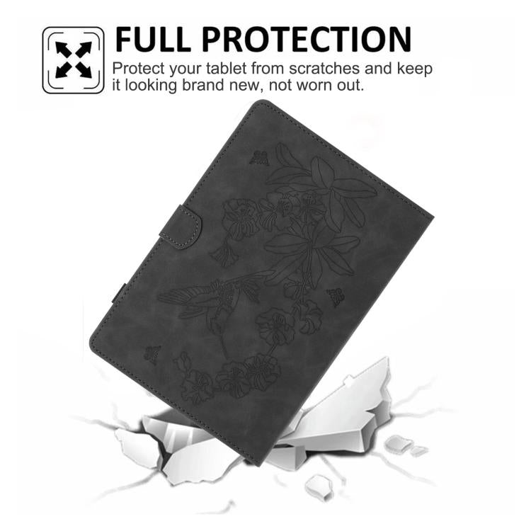 For Amazon Kindle 11th 2024 / 2022 Butterfly Loves Flowers Embossed Leather Smart Tablet Case