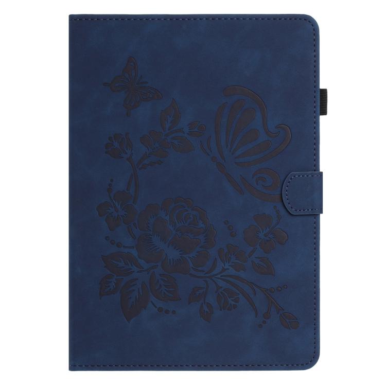 For Amazon Kindle Paperwhite 4 / 3 / 2 / 1 Butterfly Loves Flowers Embossed Leather Smart Tablet Case