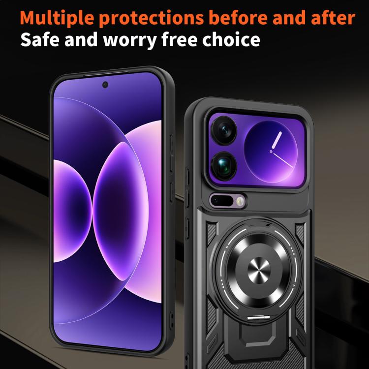 For Xiaomi 17 Pro Max Armor Rotating Holder MagSafe Phone Case