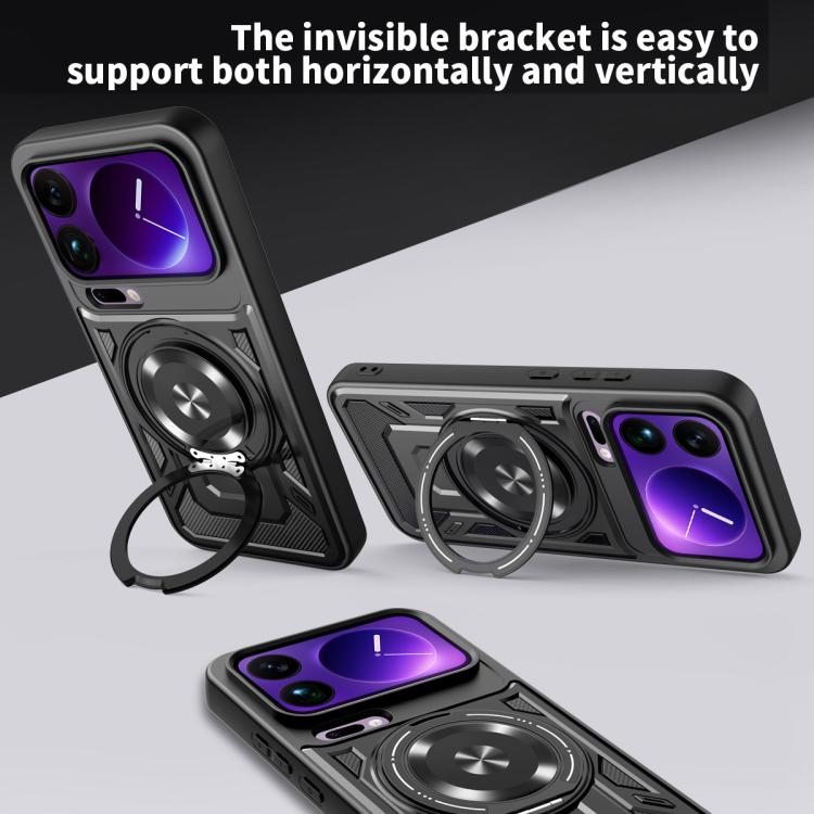 For Xiaomi 17 Pro Max Armor Rotating Holder MagSafe Phone Case