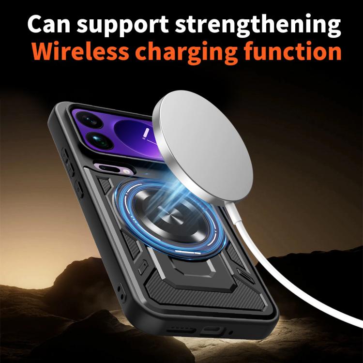 For Xiaomi 17 Pro Max Armor Rotating Holder MagSafe Phone Case