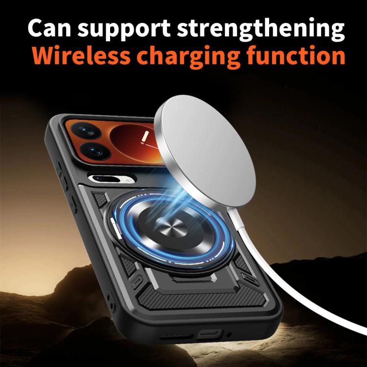 For Xiaomi 17 Pro Armor Rotating Holder MagSafe Phone Case
