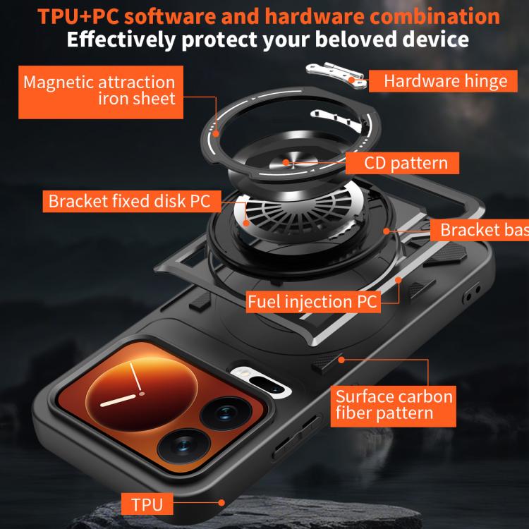 For Xiaomi 17 Pro Armor Rotating Holder MagSafe Phone Case