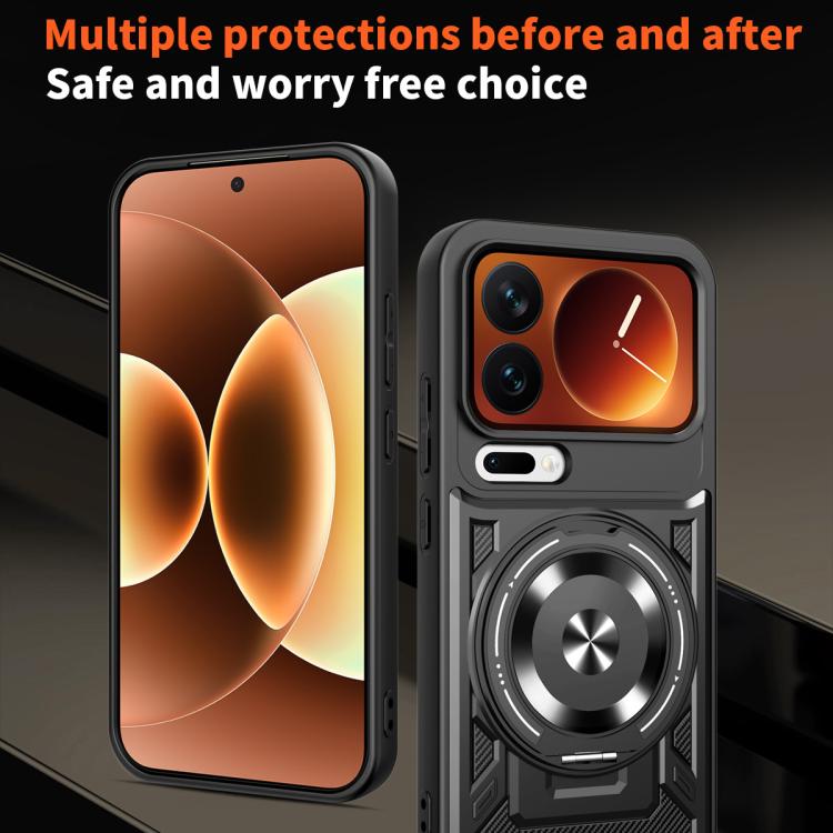For Xiaomi 17 Pro Armor Rotating Holder MagSafe Phone Case
