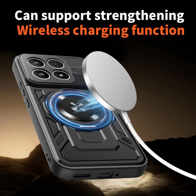For Xiaomi 17 Armor Rotating Holder MagSafe Phone Case