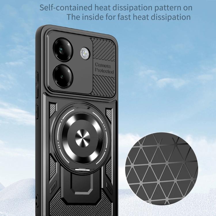 For Xiaomi Poco M7 Pro 5G Armor Rotating Holder MagSafe Phone Case