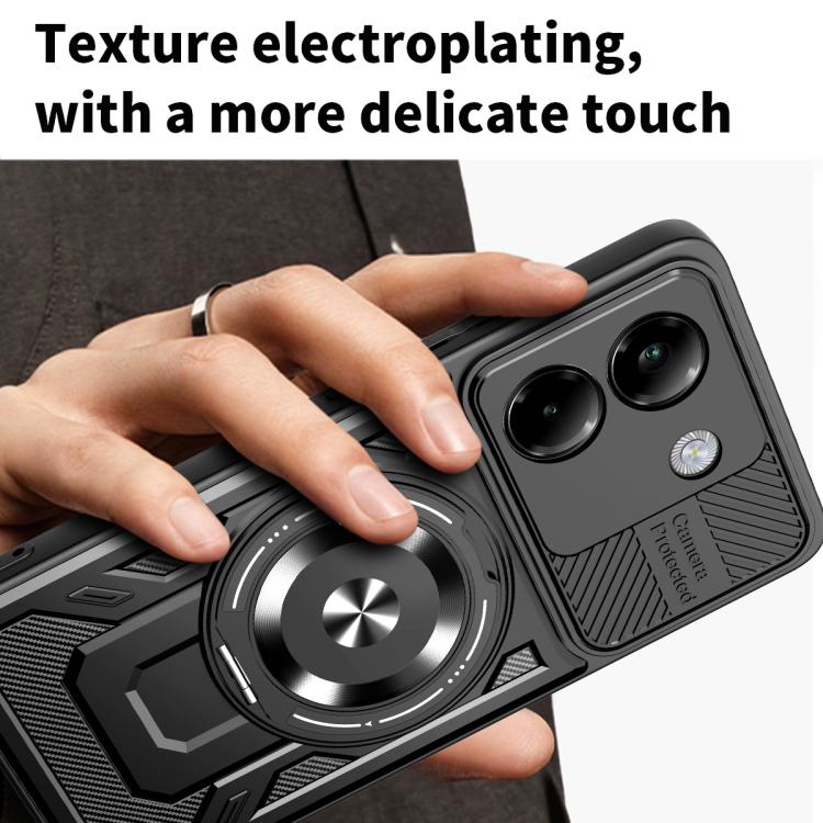 For Xiaomi Poco M7 Pro 5G Armor Rotating Holder MagSafe Phone Case