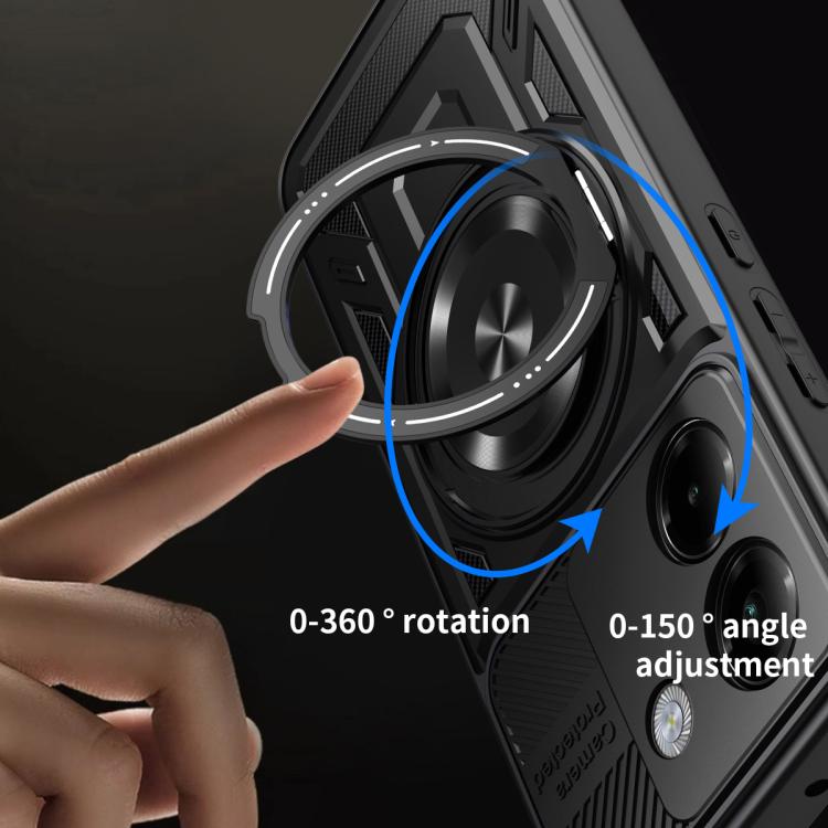 For Xiaomi Poco M7 Pro 5G Armor Rotating Holder MagSafe Phone Case