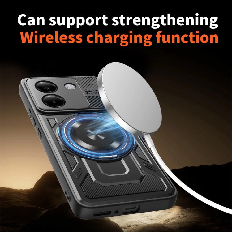 For Xiaomi Poco M7 Pro 5G Armor Rotating Holder MagSafe Phone Case