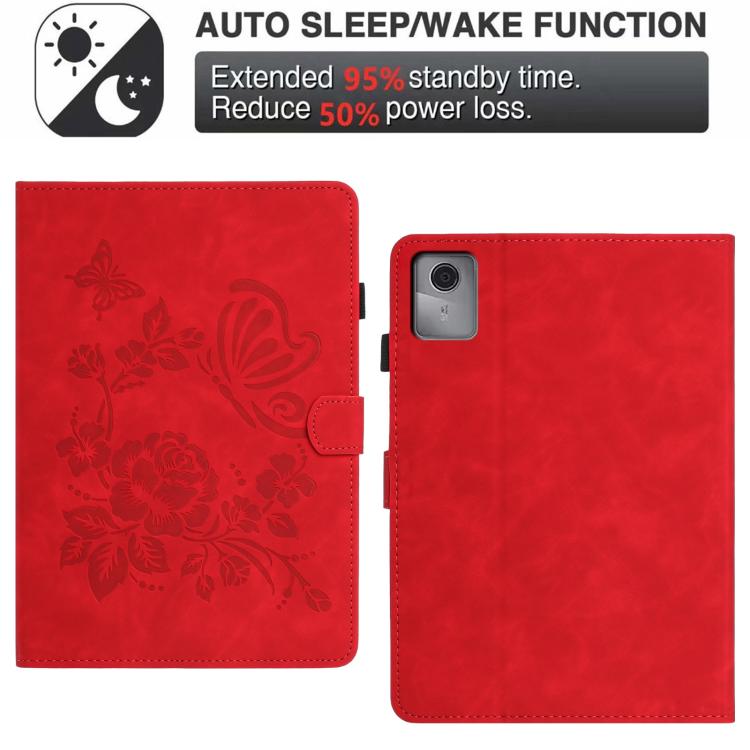 For Xiaomi Redmi Pad 2 2025 Butterfly Loves Flowers Embossed Leather Smart Tablet Case