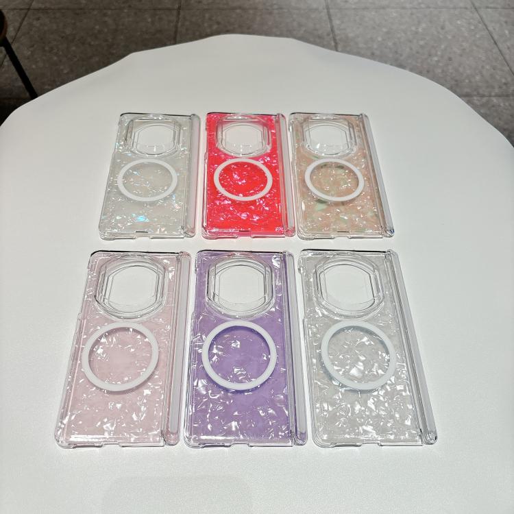 For Huawei Mate X7 Shell Patterned Double Axis Magnetic Folding Phone Case