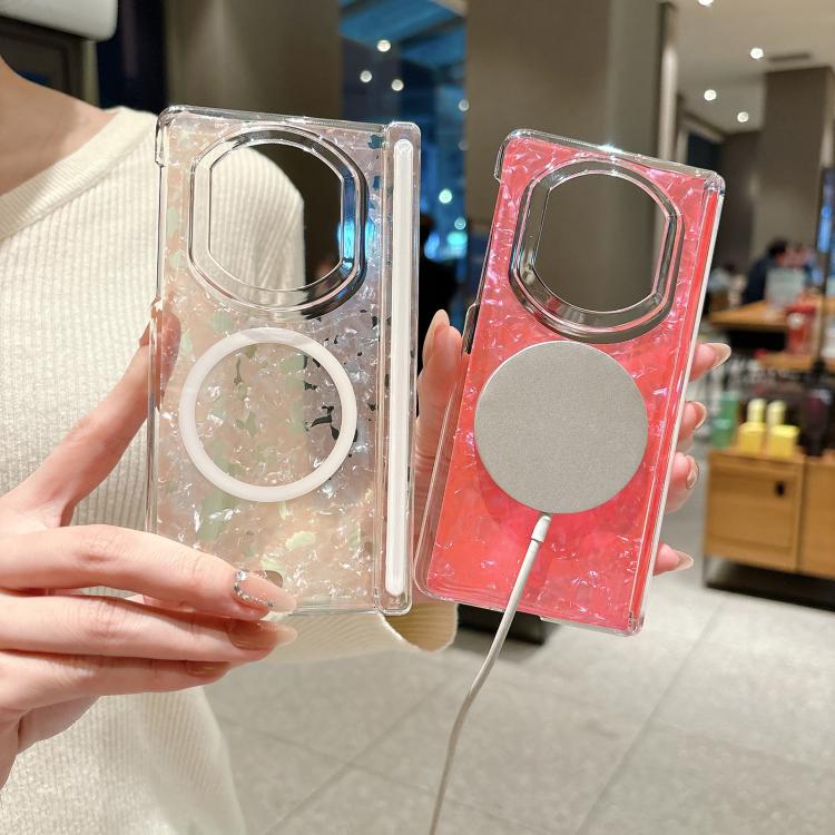 For Huawei Mate X7 Shell Patterned Double Axis Magnetic Folding Phone Case
