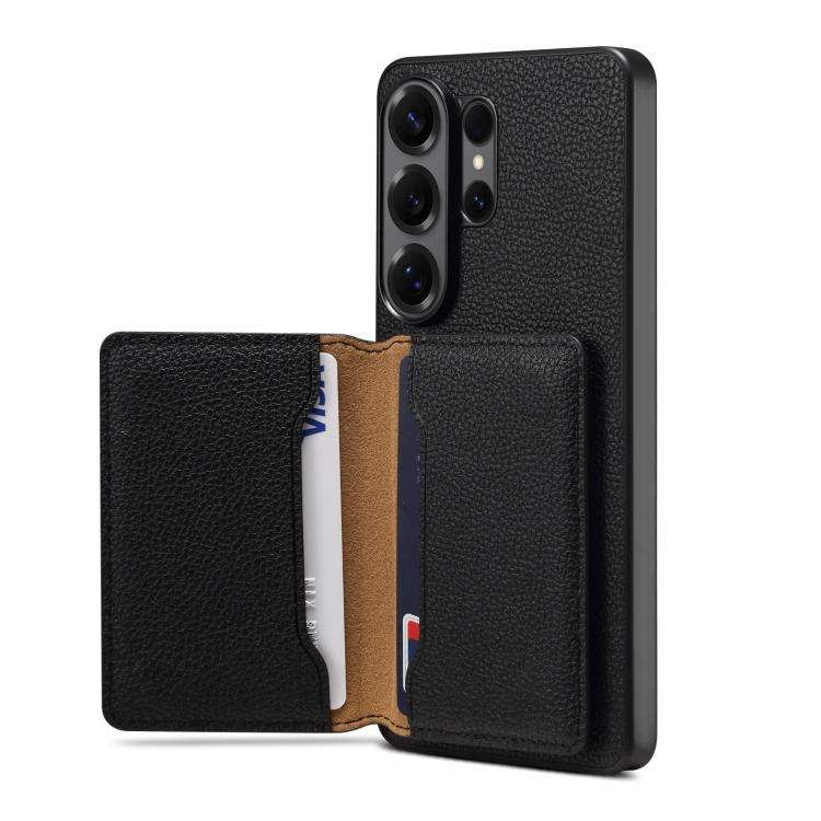 For Samsung Galaxy S26 Ultra 5G Denior D30 Calf Texture MagSafe Card Bag Phone Case