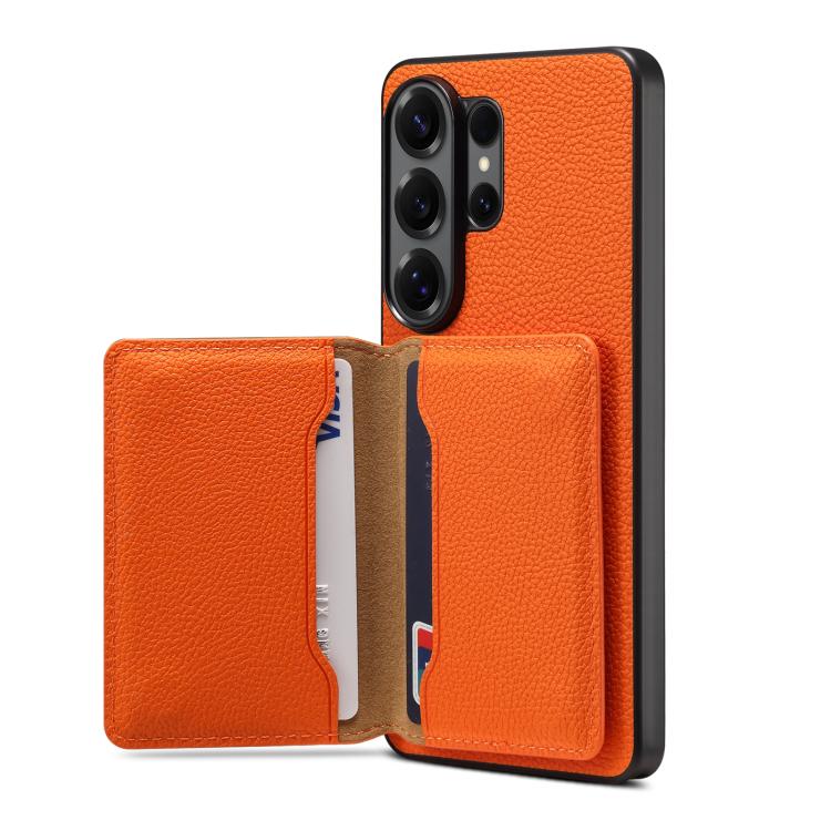 For Samsung Galaxy S26 Ultra 5G Denior D30 Calf Texture MagSafe Card Bag Phone Case