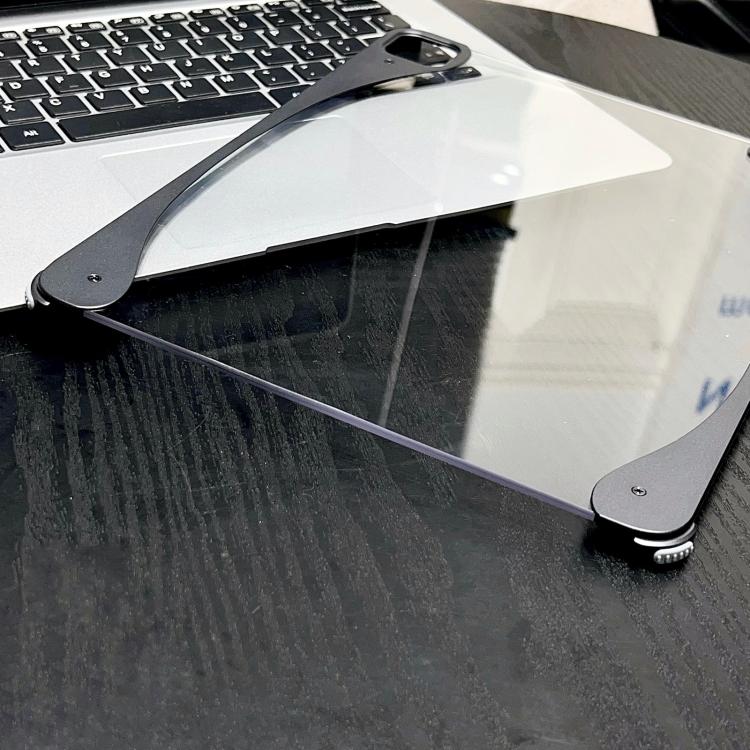 For iPad Pro 11 2025 / 2024 White Glazed Clear Acrylic Hybrid Metal Tablet Case