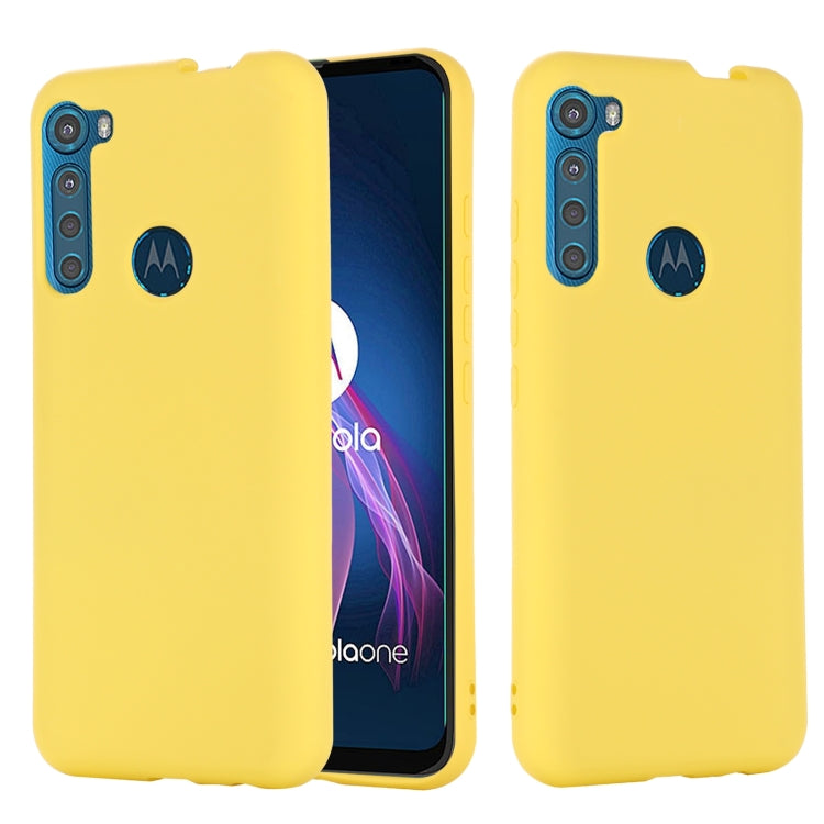 For Motorola One Fusion+ Pure Color Liquid Silicone Shockproof Full Coverage Case
