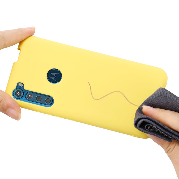 For Motorola One Fusion+ Pure Color Liquid Silicone Shockproof Full Coverage Case