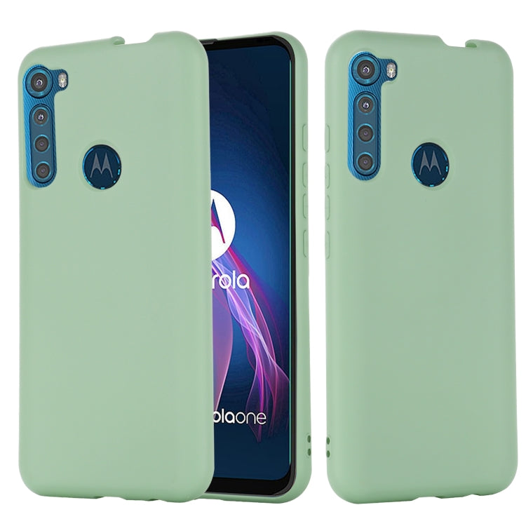For Motorola One Fusion+ Pure Color Liquid Silicone Shockproof Full Coverage Case