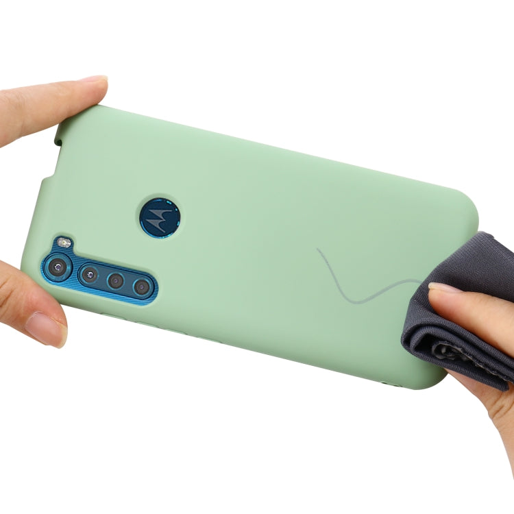 For Motorola One Fusion+ Pure Color Liquid Silicone Shockproof Full Coverage Case