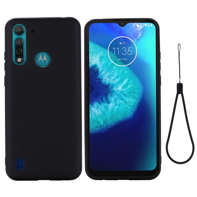 For Motorola Moto G8 Power Lite Pure Color Liquid Silicone Shockproof Full Coverage Case