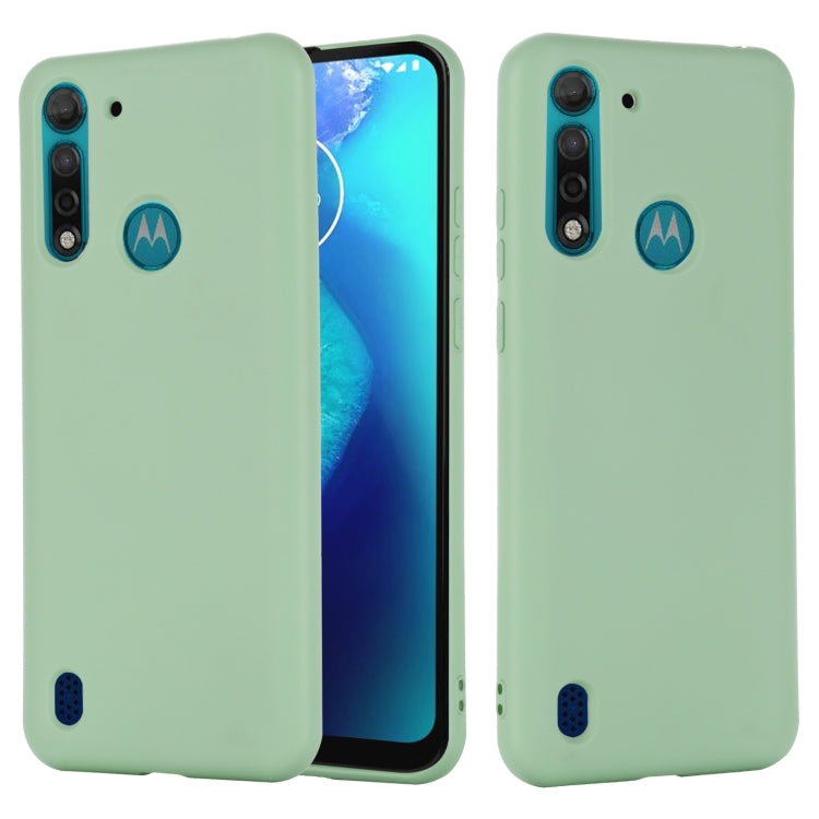 For Motorola Moto G8 Power Lite Pure Color Liquid Silicone Shockproof Full Coverage Case