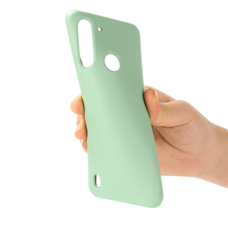 For Motorola Moto G8 Power Lite Pure Color Liquid Silicone Shockproof Full Coverage Case