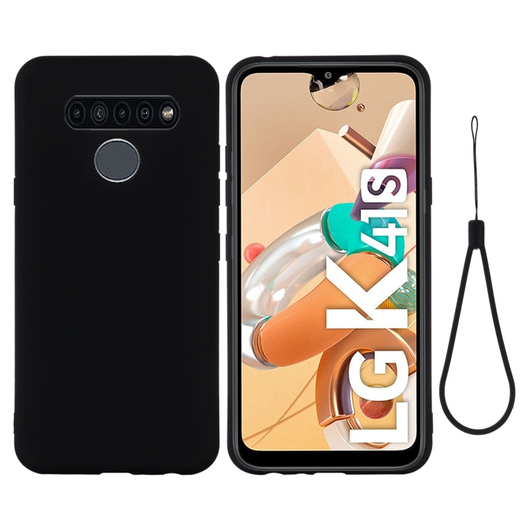 For LG K41S Pure Color Liquid Silicone Shockproof Full Coverage Case