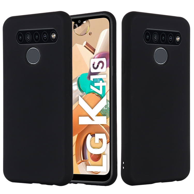 For LG K41S Pure Color Liquid Silicone Shockproof Full Coverage Case
