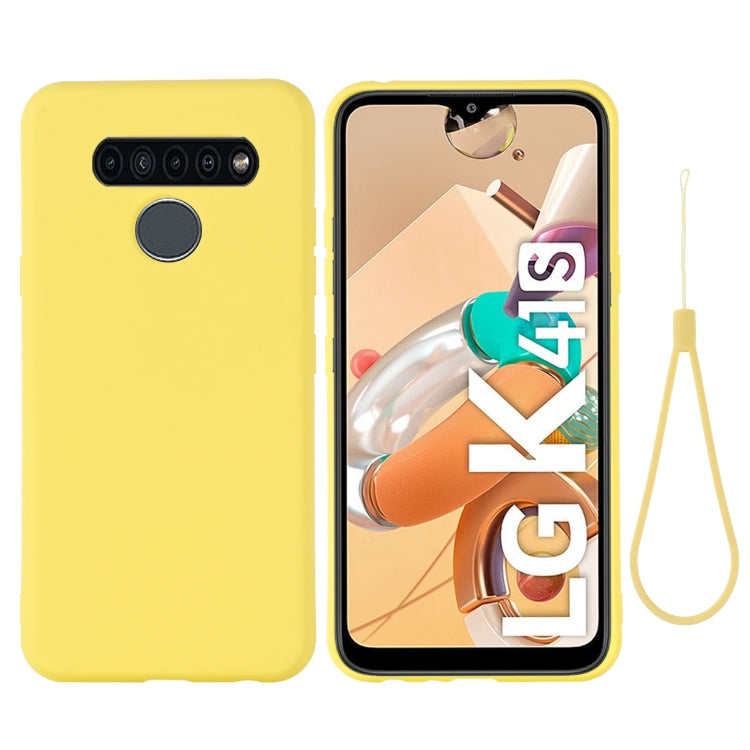 For LG K41S Pure Color Liquid Silicone Shockproof Full Coverage Case