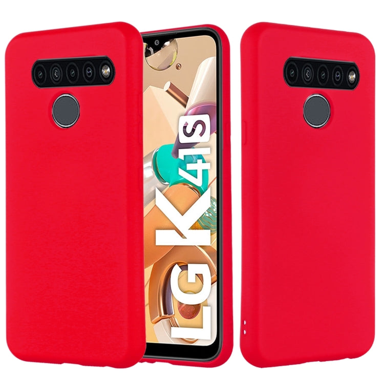 For LG K41S Pure Color Liquid Silicone Shockproof Full Coverage Case
