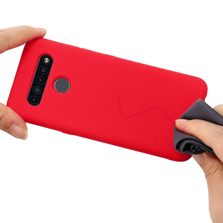 For LG K51S Pure Color Liquid Silicone Shockproof Full Coverage Case