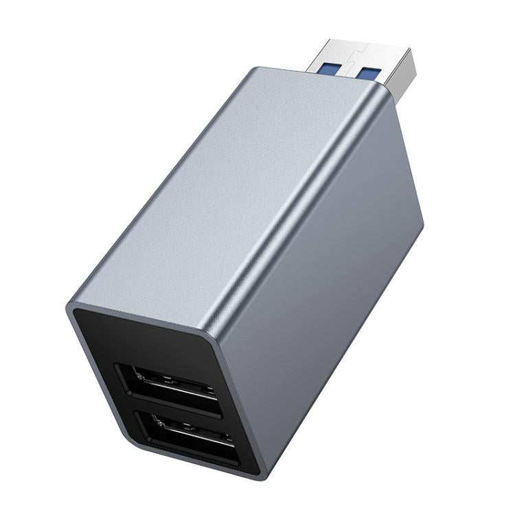 hoco HB54 USB to USB2.0 x 2, USB3.0 3-in-1 Converter - Metal Grey