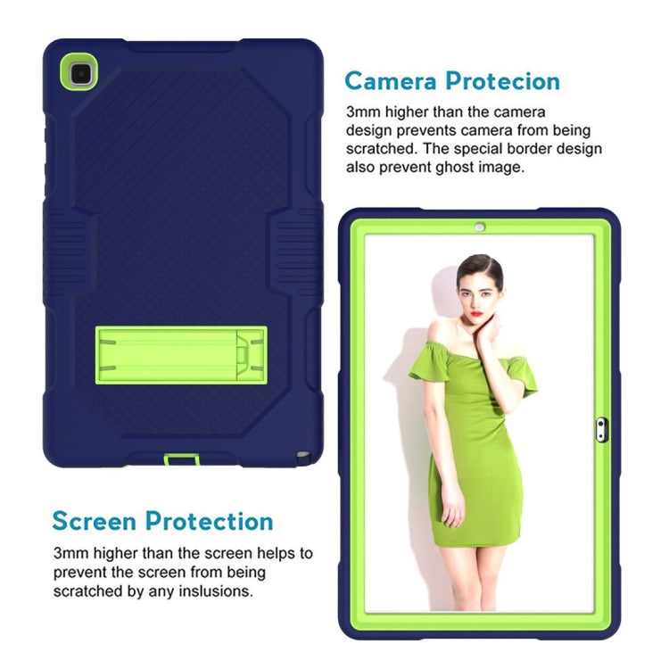 For Samsung Galaxy Tab A7 10.4 (2020) T500 / T505 Contrast Color Robot Shockproof Silicon + PC Protective Case with Holder & Pen Slot