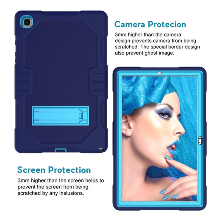 For Samsung Galaxy Tab A7 10.4 (2020) T500 / T505 Contrast Color Robot Shockproof Silicon + PC Protective Case with Holder & Pen Slot