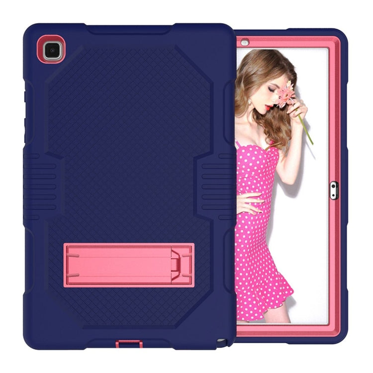 For Samsung Galaxy Tab A7 10.4 (2020) T500 / T505 Contrast Color Robot Shockproof Silicon + PC Protective Case with Holder & Pen Slot