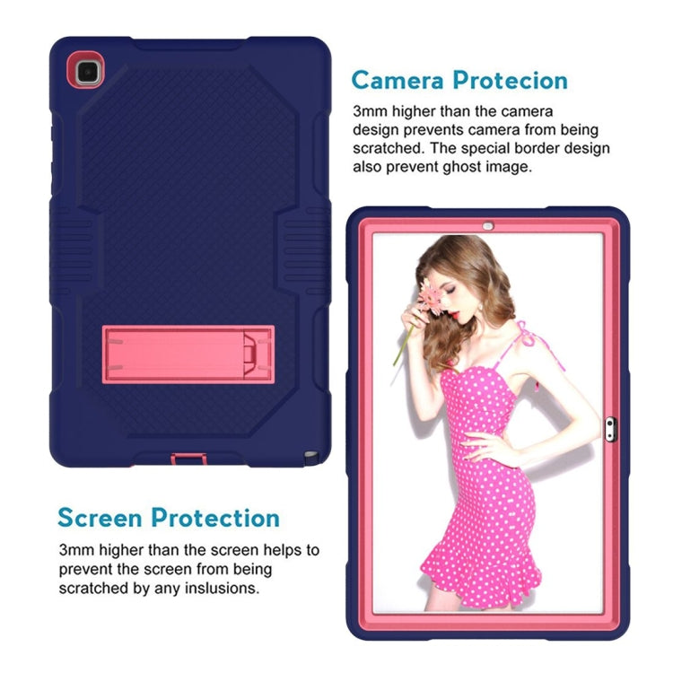 For Samsung Galaxy Tab A7 10.4 (2020) T500 / T505 Contrast Color Robot Shockproof Silicon + PC Protective Case with Holder & Pen Slot