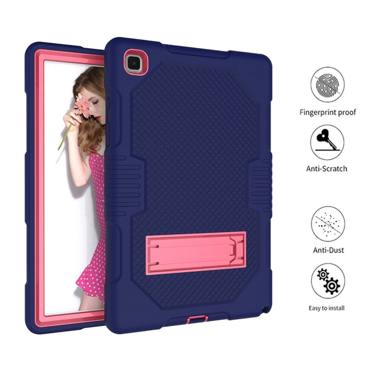 For Samsung Galaxy Tab A7 10.4 (2020) T500 / T505 Contrast Color Robot Shockproof Silicon + PC Protective Case with Holder & Pen Slot