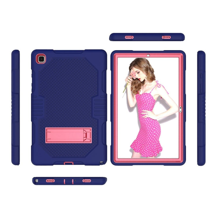 For Samsung Galaxy Tab A7 10.4 (2020) T500 / T505 Contrast Color Robot Shockproof Silicon + PC Protective Case with Holder & Pen Slot