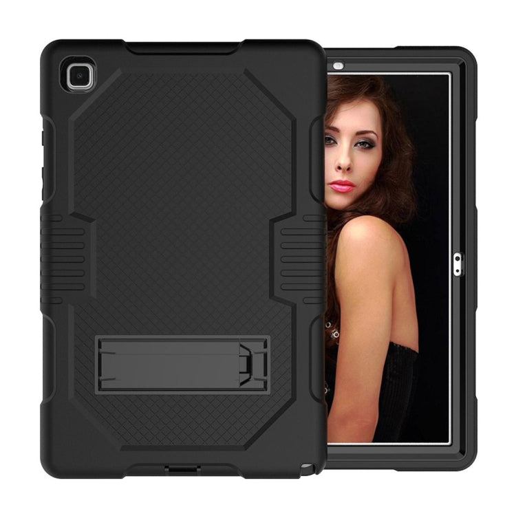 For Samsung Galaxy Tab A7 10.4 (2020) T500 / T505 Contrast Color Robot Shockproof Silicon + PC Protective Case with Holder & Pen Slot