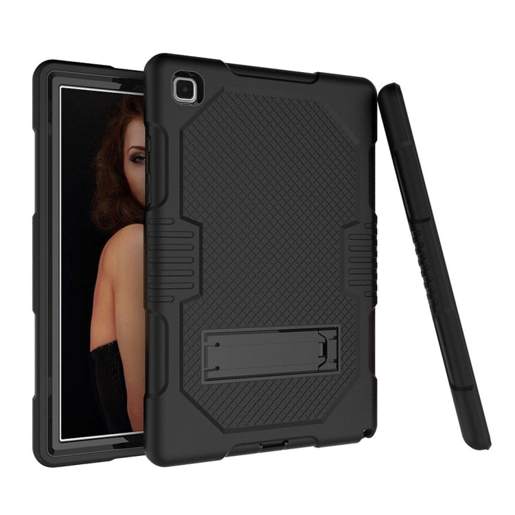 For Samsung Galaxy Tab A7 10.4 (2020) T500 / T505 Contrast Color Robot Shockproof Silicon + PC Protective Case with Holder & Pen Slot