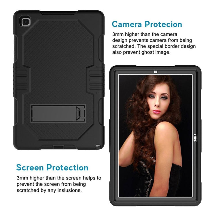 For Samsung Galaxy Tab A7 10.4 (2020) T500 / T505 Contrast Color Robot Shockproof Silicon + PC Protective Case with Holder & Pen Slot