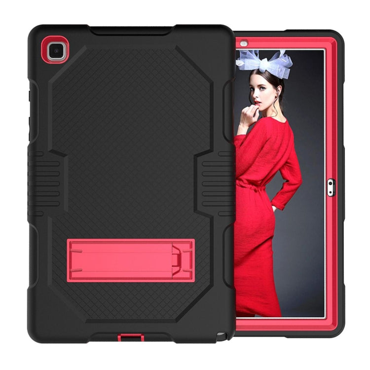 For Samsung Galaxy Tab A7 10.4 (2020) T500 / T505 Contrast Color Robot Shockproof Silicon + PC Protective Case with Holder & Pen Slot