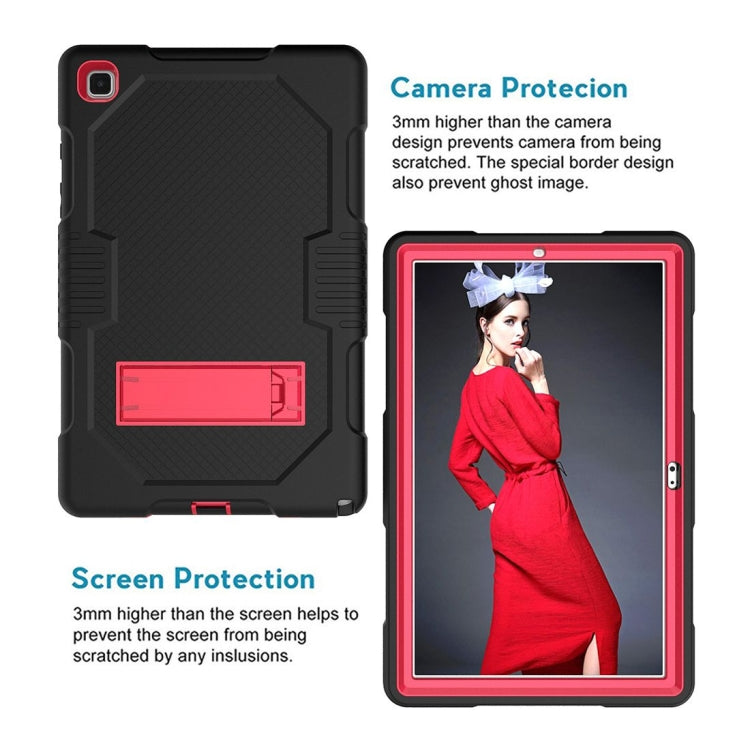For Samsung Galaxy Tab A7 10.4 (2020) T500 / T505 Contrast Color Robot Shockproof Silicon + PC Protective Case with Holder & Pen Slot