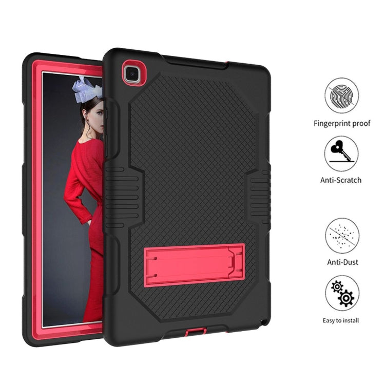 For Samsung Galaxy Tab A7 10.4 (2020) T500 / T505 Contrast Color Robot Shockproof Silicon + PC Protective Case with Holder & Pen Slot