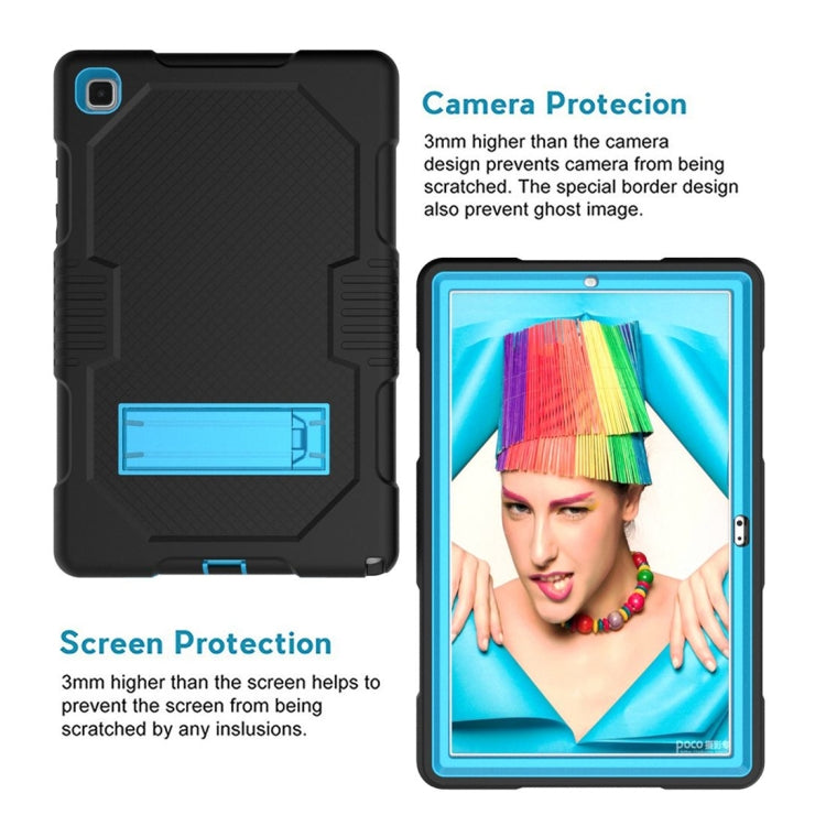 For Samsung Galaxy Tab A7 10.4 (2020) T500 / T505 Contrast Color Robot Shockproof Silicon + PC Protective Case with Holder & Pen Slot
