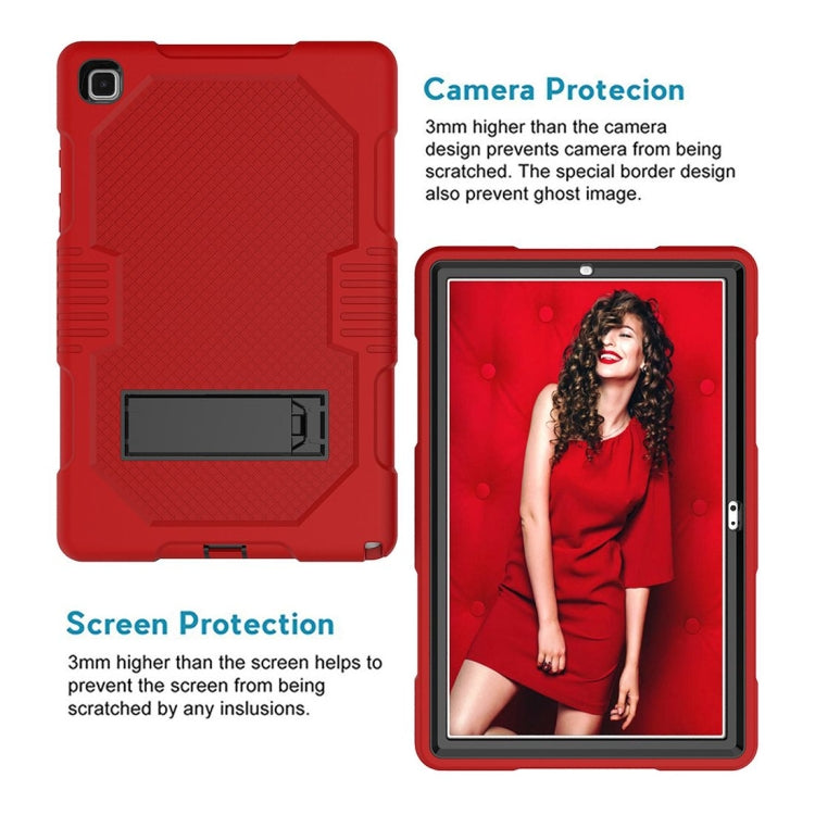 For Samsung Galaxy Tab A7 10.4 (2020) T500 / T505 Contrast Color Robot Shockproof Silicon + PC Protective Case with Holder & Pen Slot