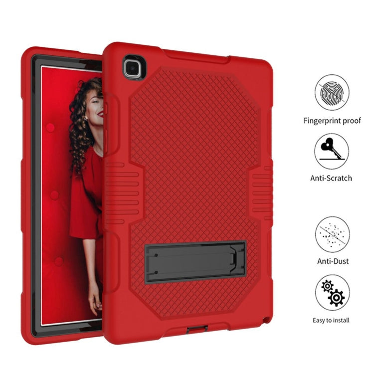 For Samsung Galaxy Tab A7 10.4 (2020) T500 / T505 Contrast Color Robot Shockproof Silicon + PC Protective Case with Holder & Pen Slot