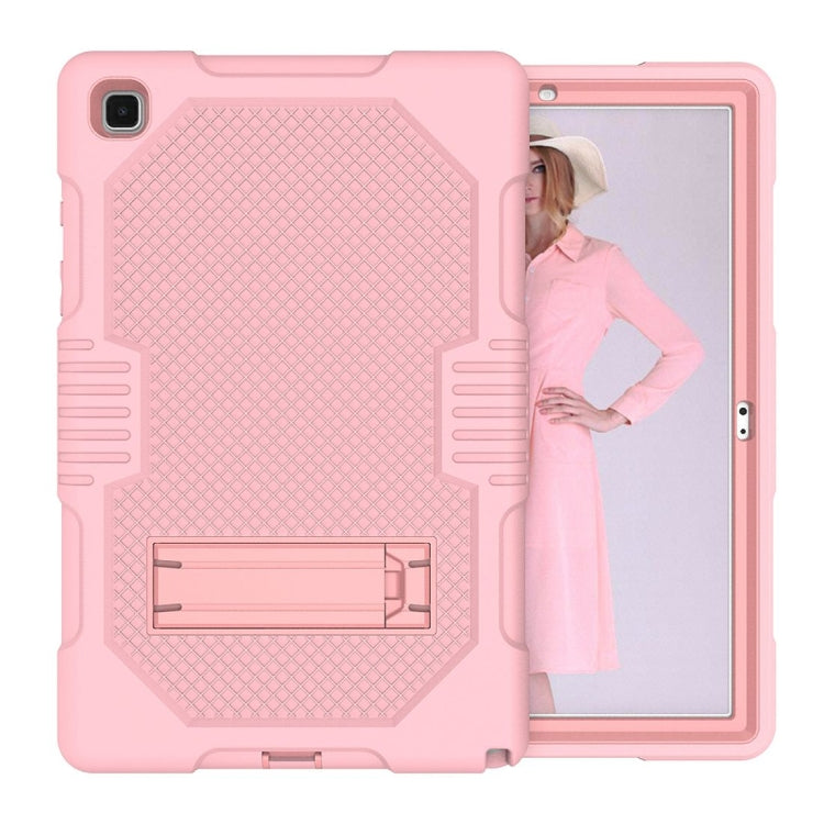 For Samsung Galaxy Tab A7 10.4 (2020) T500 / T505 Contrast Color Robot Shockproof Silicon + PC Protective Case with Holder & Pen Slot