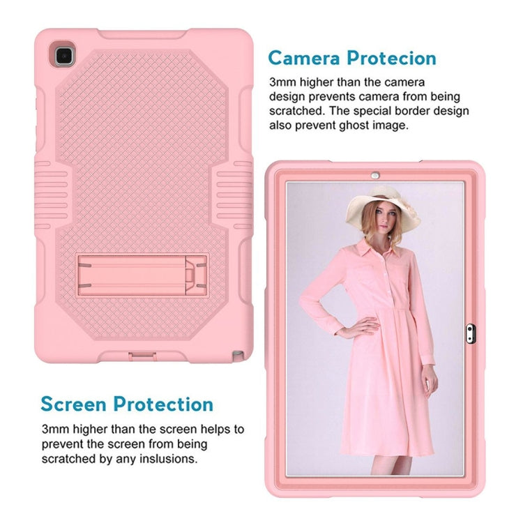 For Samsung Galaxy Tab A7 10.4 (2020) T500 / T505 Contrast Color Robot Shockproof Silicon + PC Protective Case with Holder & Pen Slot