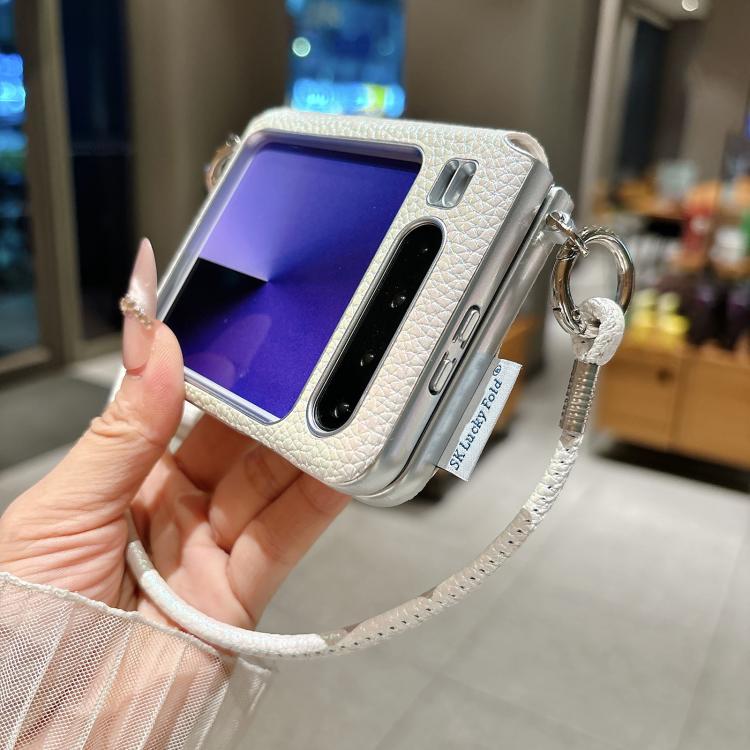 For Huawei Pura X Silver Edged Side Buckle Magnetic Litchi Texture Phone Case with Star Strap